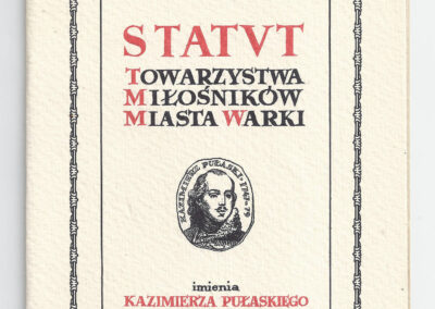 Casimir Pulaski Warka Town Boosters, statute cover