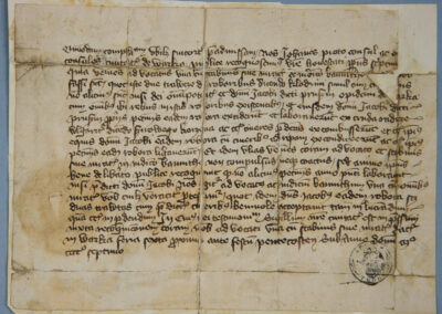 Dokument wystawiony przez samorząd miasta Warki w 1407 r., ze zbiorów Archiwum Państwowego w Toruniu